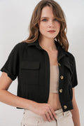 0663 Crop Ceket - Siyah