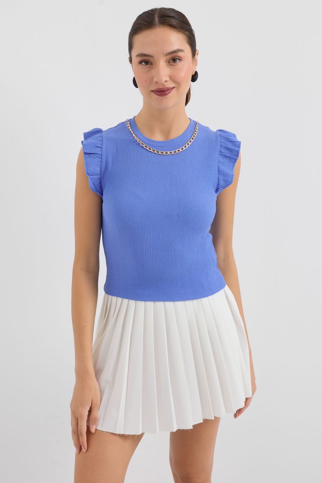 0430 Örme Bluz - B.Mavi